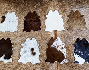 Mini Cowhide Coasters Assorted Cowhide Coasters Real Cowhide Coasters Wedding Favors Party Favors Wedding Favors For Guests