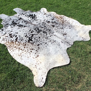 Tricolor Cowhide Rug Brazilian Cowhide Rug Hair on Hide Tricolor Cowhide Rug Hair on Cowhide Speckled  Cowhide Rug