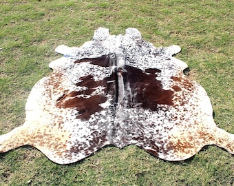 Tricolor Cowhide Rug, Genuine Cowhide Rug, Cowhide Area Rug 5 X 6