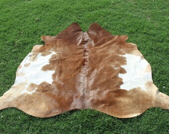 Real Cowhide Rug Brown and White Cowhide Rug Brazilian Cowhide Rug Natural Cowhide Floor Rug