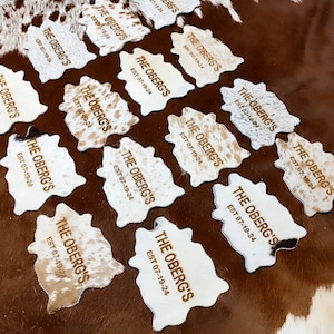 Custom Cowhide Coasters Custom Wedding Favors Custom Party Favors Custom Event Favors Your Logo Branding Mini Cowhide Coasters