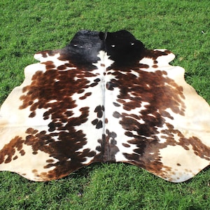 Genuine Cowhide Rug Tricolor Cowhide Rug Large Cowhide Rug 5 x 5 Cowhide Floor Rug