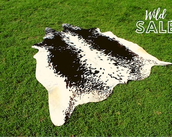 Black and White Cowhide Rug Brazilian Cowhide Rug Natural Cowhide Floor Rug Real Cow Skin Rug Gift Wedding Discount