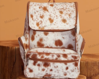 Mochila de piel de vacuno auténtica - Bolso de viaje - Mochila de piel de vacuno - Bolso de piel de vacuno auténtica para uso diario y aventuras