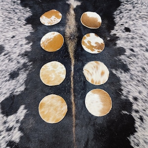 Mini Cowhide Coasters Real Cowhide Coasters Genuine Cowhide Coasters