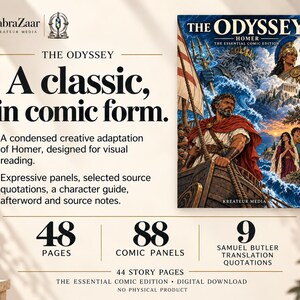 The Odyssey Comic PDF | Homer Epic Adaptation | Digital Download image 2