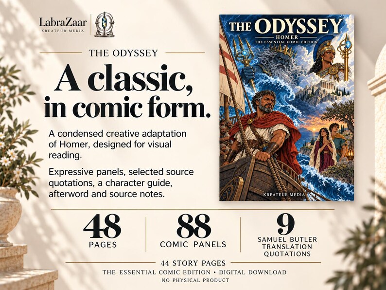 The Odyssey Comic PDF | Homer Epic Adaptation | Digital Download image 2