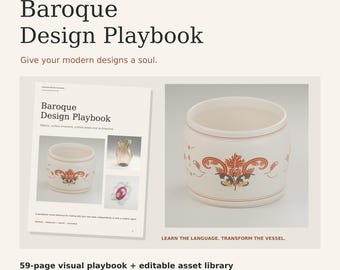 Baroque Design Playbook | 59-Page Visual Guide, 8 Applied Studies & Editable SVG and 3D Asset Library