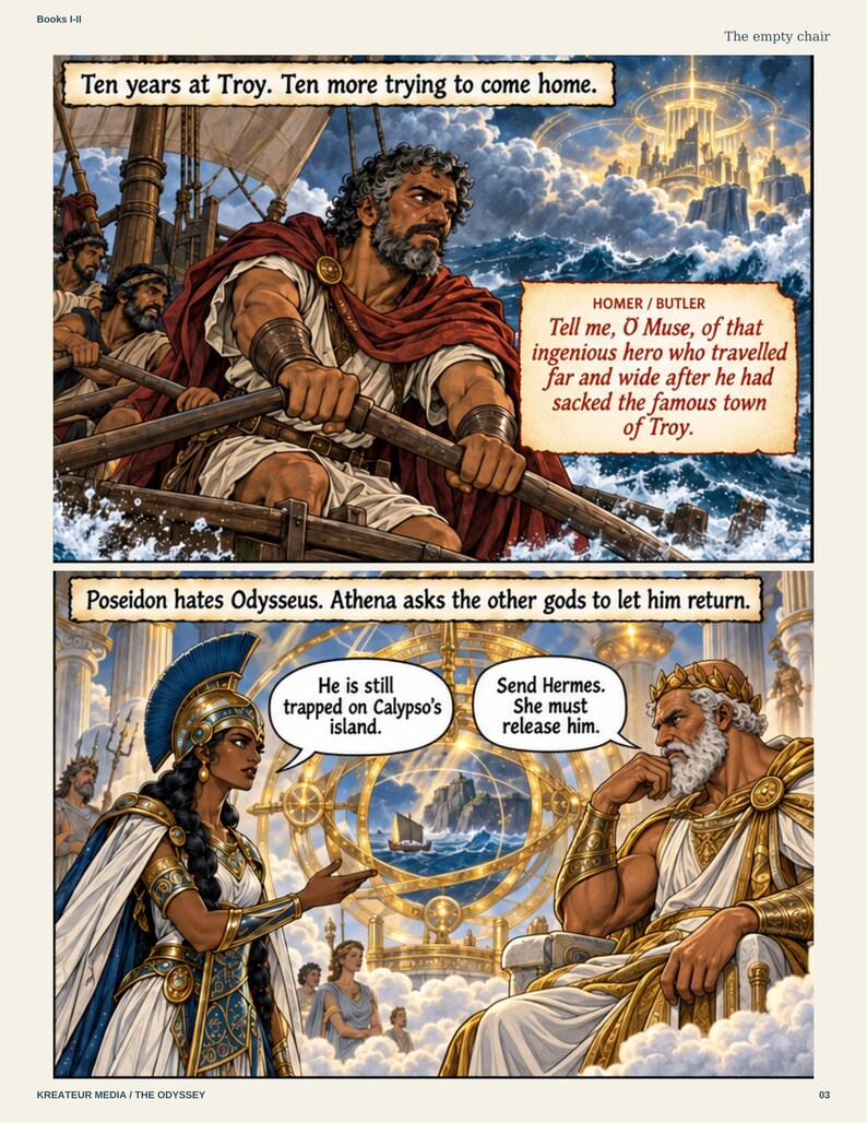 The Odyssey Comic PDF | Homer Epic Adaptation | Digital Download image 4