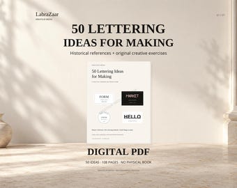 50 Lettering Ideas for Making | Typography Field Guide & Creative Exercises | Printable Digital PDF