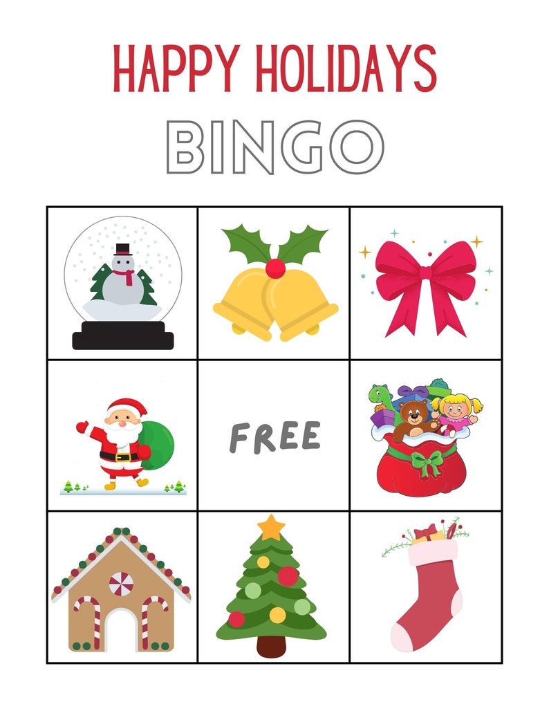 HAPPY HOLIDAYS Bingo for Kids (digital Download Available to Print) - Etsy
