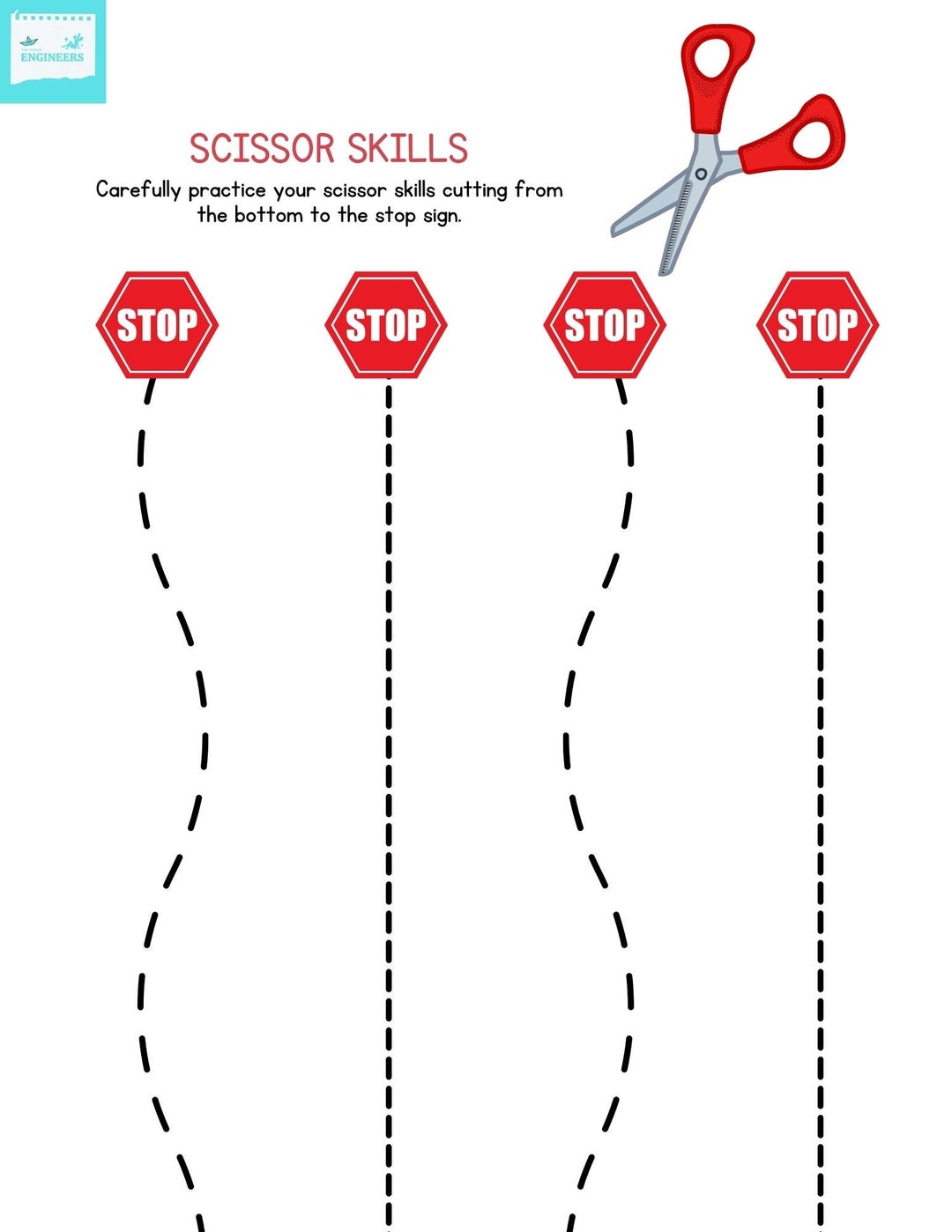 Scissor Skills Cutting Worksheet For Kids Etsy Scissor Skills Cutting Worksheet For Kids Etsy
