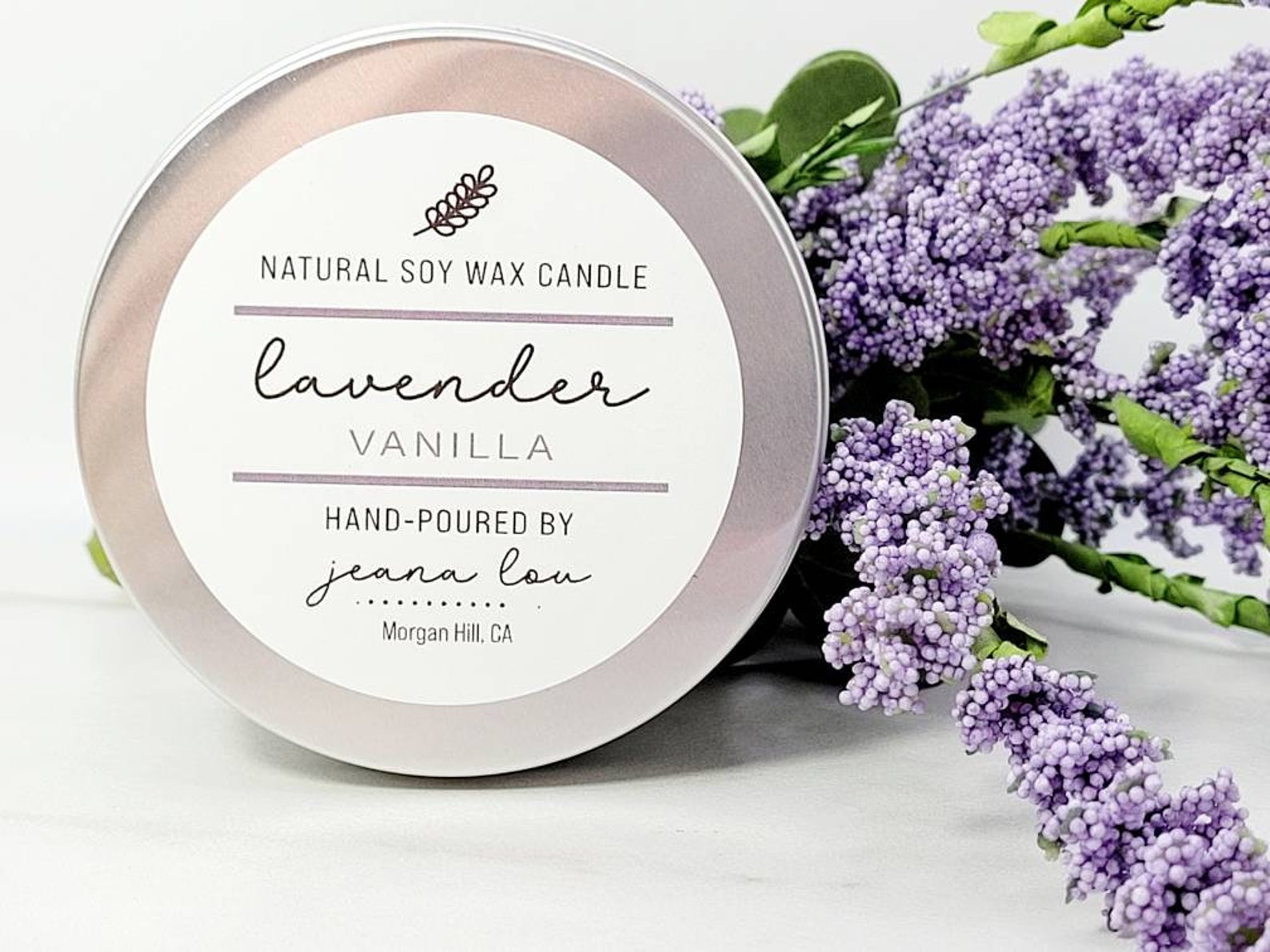 Lavender Vanilla 6 oz Candle Floral Handmade Candle Travel Etsy