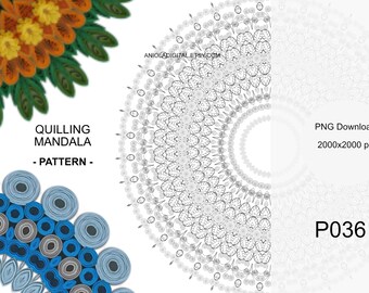 Quilling Mandala PNG download pattern P036