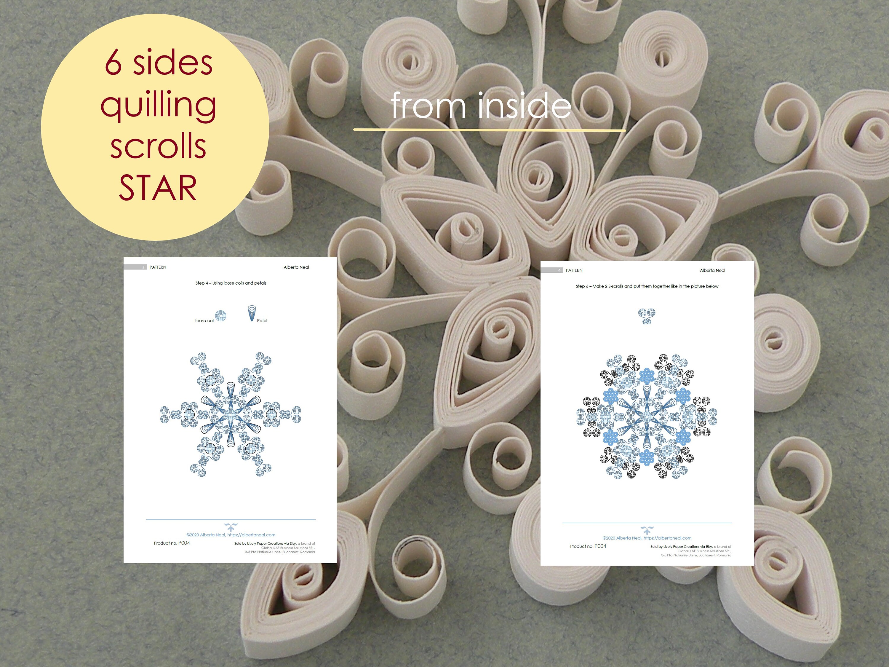 PDF Quilling Star Pattern, Working Document for Intermediate Quiller, Alberta Neal P004 ...