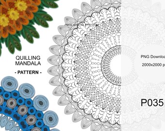 Quilling Mandala PNG download pattern P035