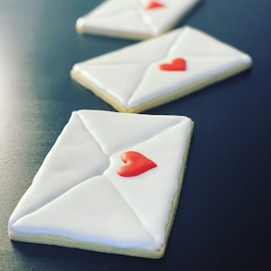 Liebesbrief Cookies | Briefumschlag Sugar Cookies | Umschlag Cookies | Benutzerdefinierte Cookies | Dekorierte Zuckerplätzchen