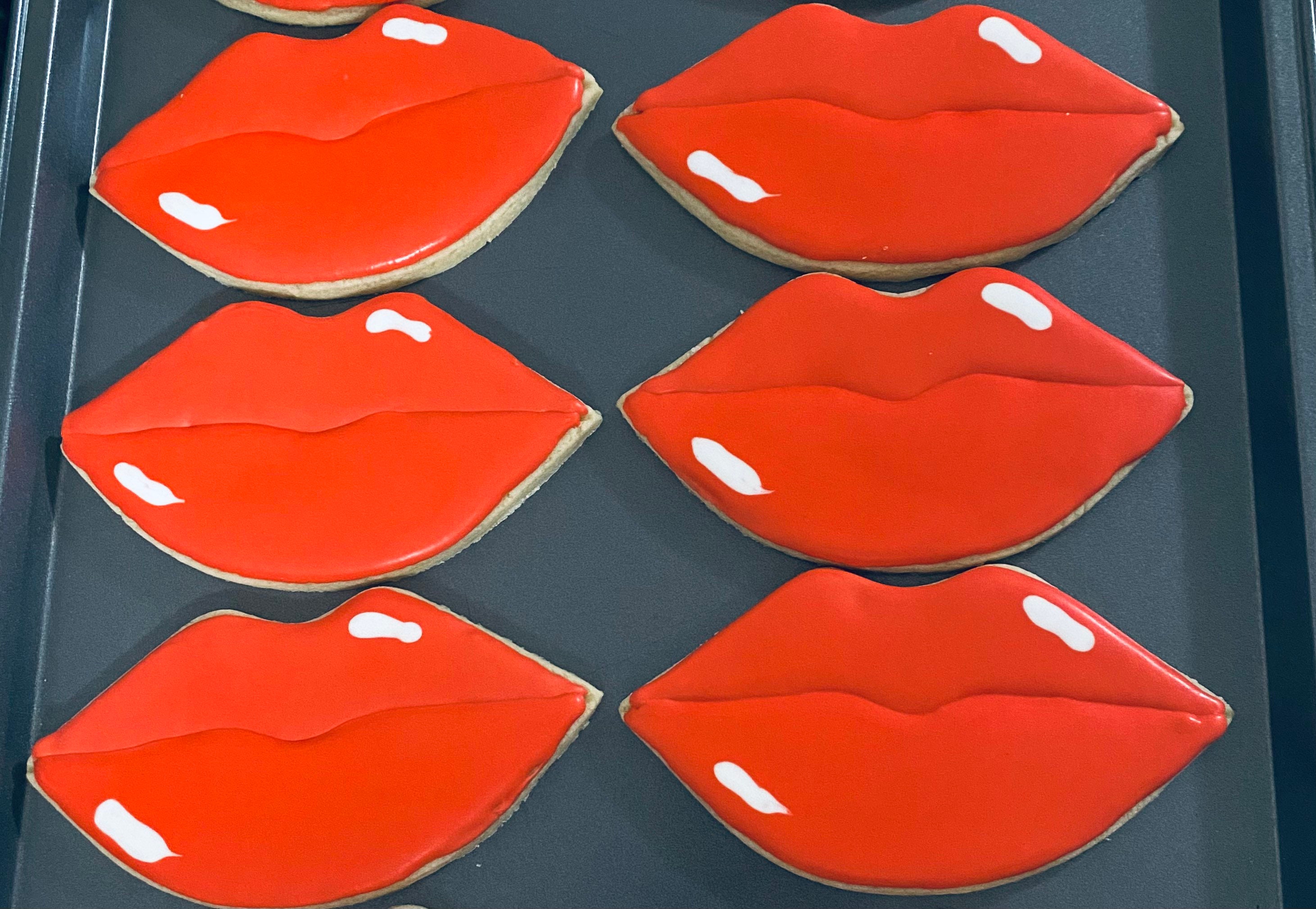 Lips Cookies Kiss Cookies Custom Cookies Decorated Sugar Cookies