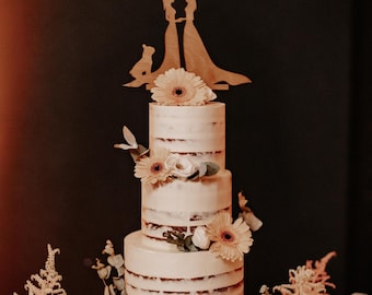 Wooden Cake Topper for cake, wedding cake decoration, birthday or baptism