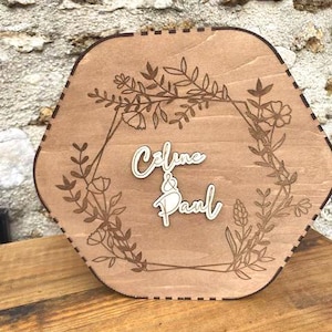 Urne de Mariage en bois personnalisée, Boite à cartes, Boite à enveloppes. Urne pour baptême, Anniversaire, en bois personnalisée.