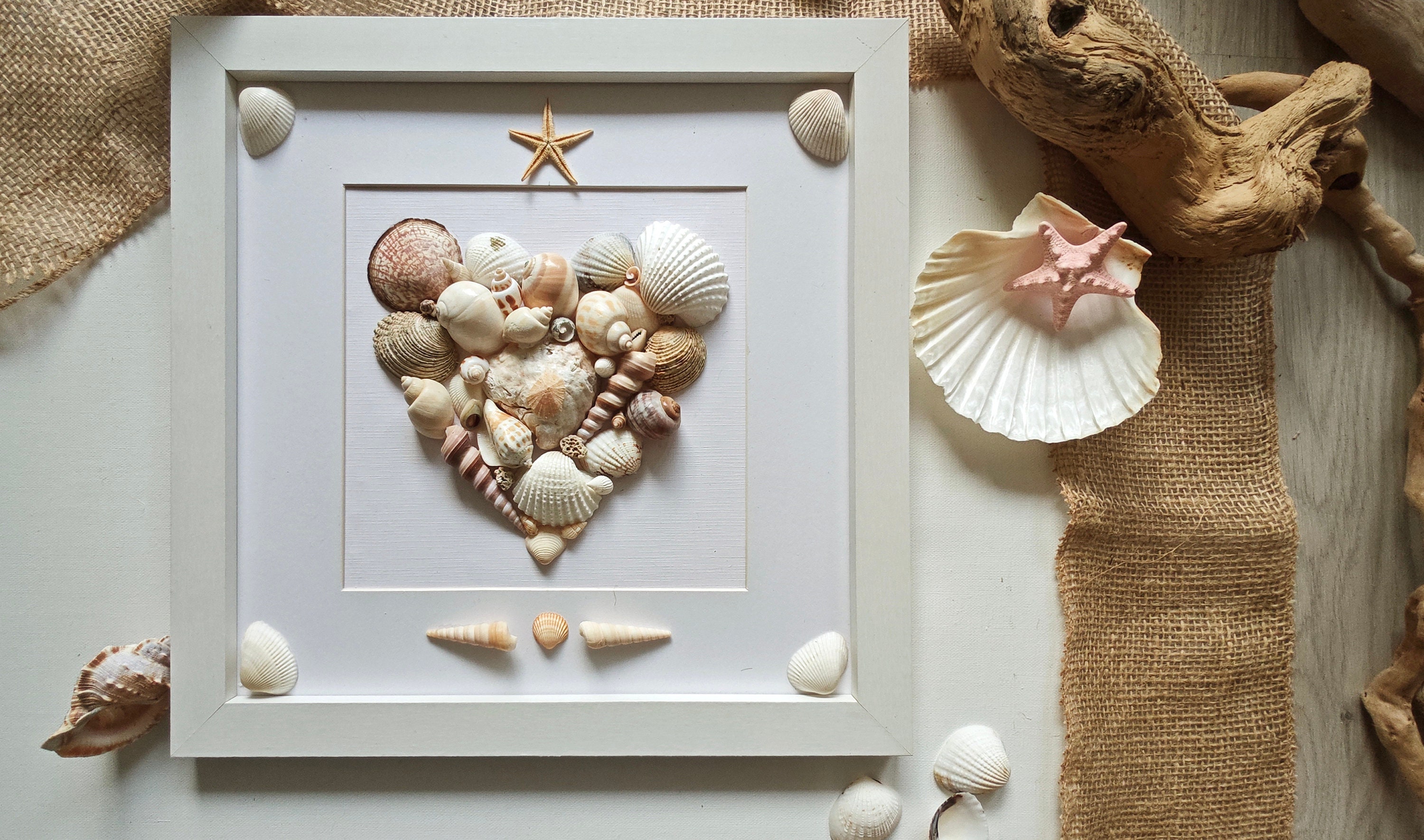 Panel Heart Made of Shells - Etsy