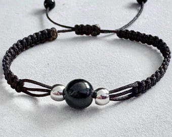 Black Onyx Fidget Bracelet: Adjustable Anxiety Sensory Jewelry