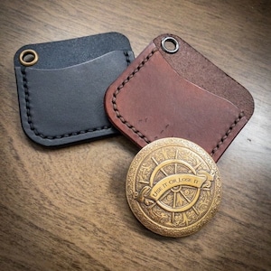 Il reliquiario - Custodia a bustina per monete EDC Challenge in pelle