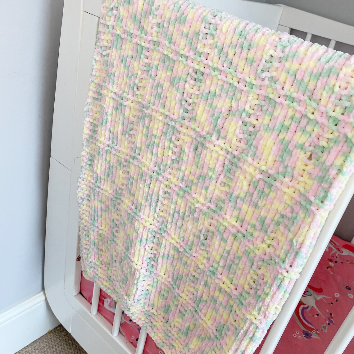 Hand knitted personalised baby blanket Etsy