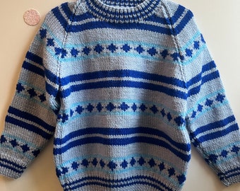 2-3 years personalised hand-knitted, hand embroidered jumper