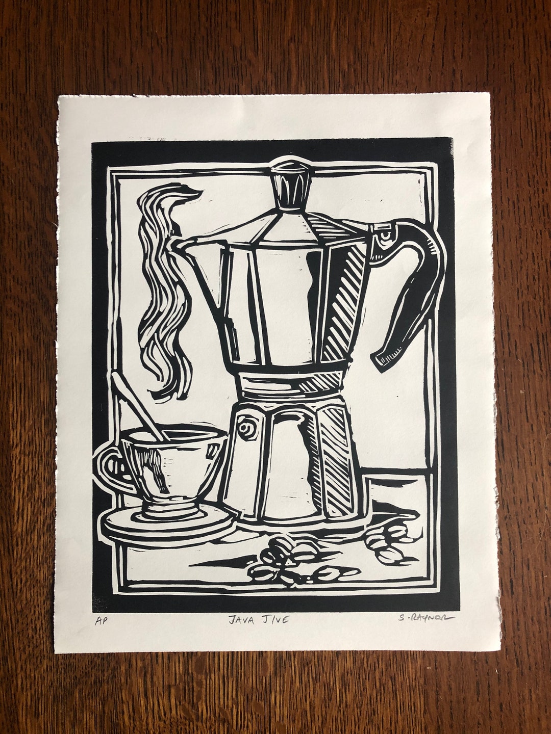 Java Jive, Italian Coffee Original Art Print Linocut Signed - Etsy