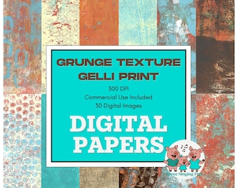 Grunge Texture Gelli Print Digital Papiere