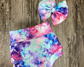 Jojos Boutique Cotton Candy tie dye bummies Diaper Cover Shorts
