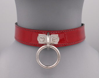 punk gothic 5* High Quality Leather bondage collar restraint BDSM fetishwear
