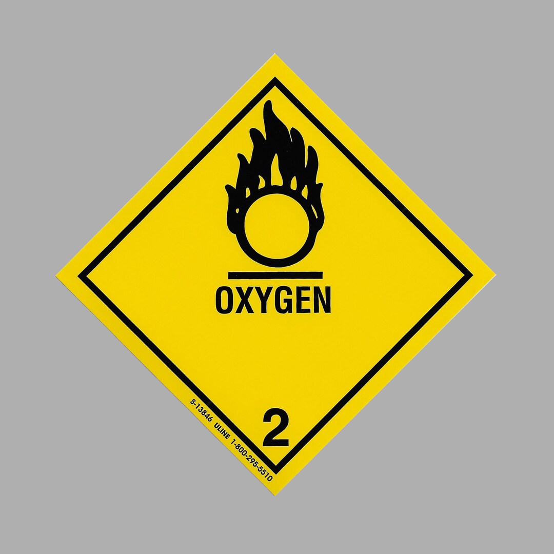 O2 Storage Safety Sticker OXYGEN Decal 4