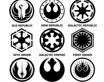 STAR WARS Vinyl Die-Cut Decals | Many Logo Types | Jedi New Republic Galatic Empire Rebel Alliance Sith First Order | Window/Bumper Sticker