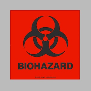 BIOHAZARD Aufkleber 10x10cm | Hergestellt in den USA | DoT Transport Gefahr Aufkleber | OSHA Warnschild | Mann Höhle Kinder Stoßstange Labor Labor Wissenschaft