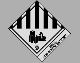 Lithium Metal Batteries Decal 4"x4" | Made in USA | DoT Transportation Hazard Sticker | OSHA Warning Label | Man Cave Kids Room Dangerous