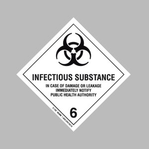 Infectious Substance Decal 4&quot;x4&quot; | Made in USA | DoT Transportation Hazard Sticker | OSHA Warning Label | Man Cave Biohazard Bumper