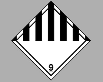 Misc Dangerous Goods Decal 4"x4" | Made in USA | DoT Transportation Hazard Sticker | OSHA Warning Label | Man Cave Kids Room Danger Hazard