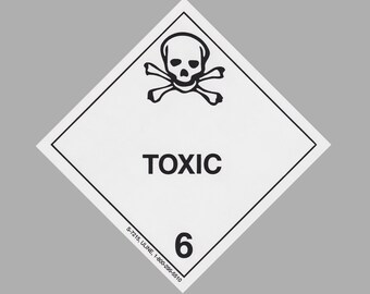 TOXIC Decal 4"x4" | Made in USA | DoT Transportation Hazard Sticker | OSHA Warning Label | Man Cave Kids Room Decoration Funny Danger Hazard