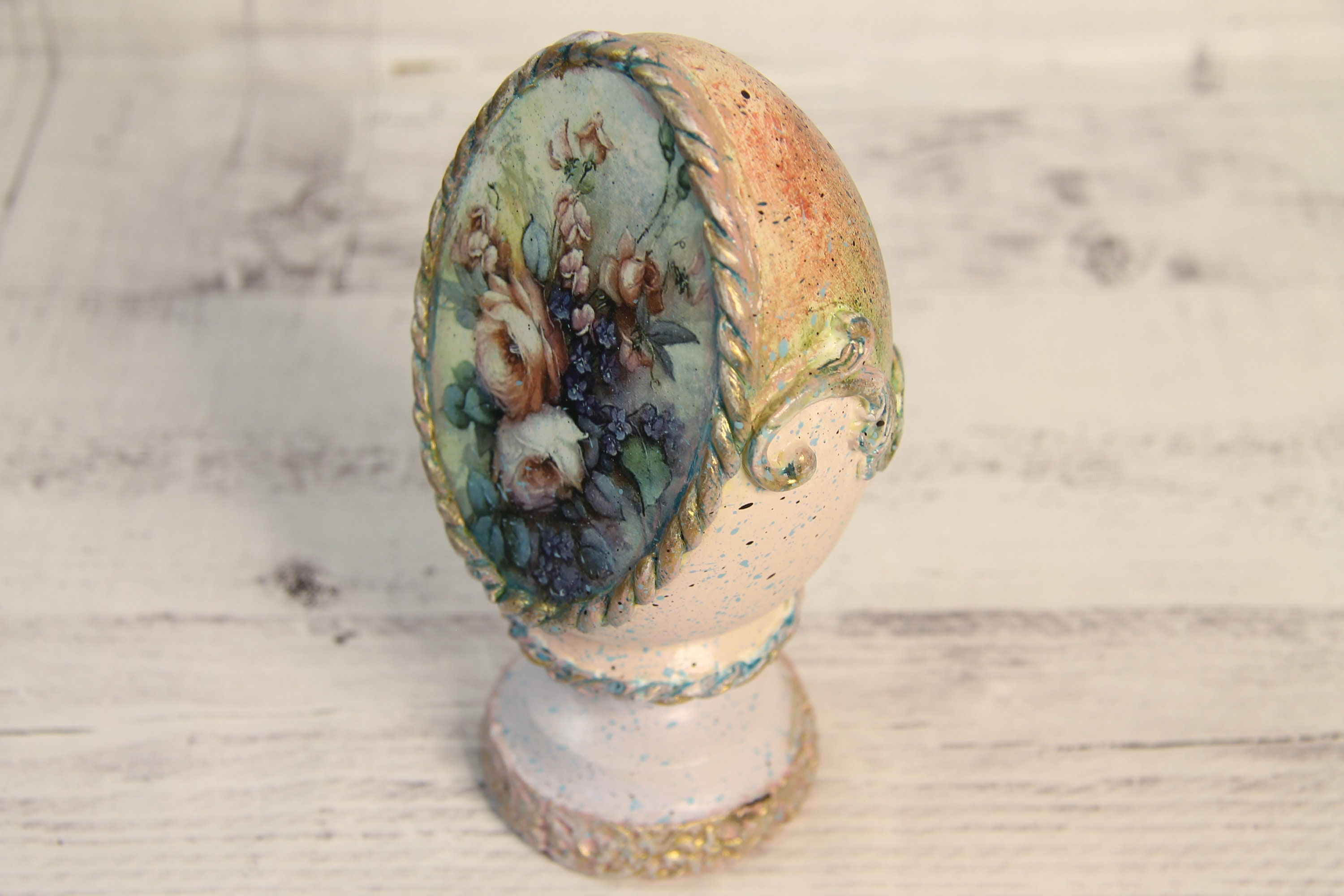 Easter decorated egg Vintage style eggs Easter vintage egg Etsy