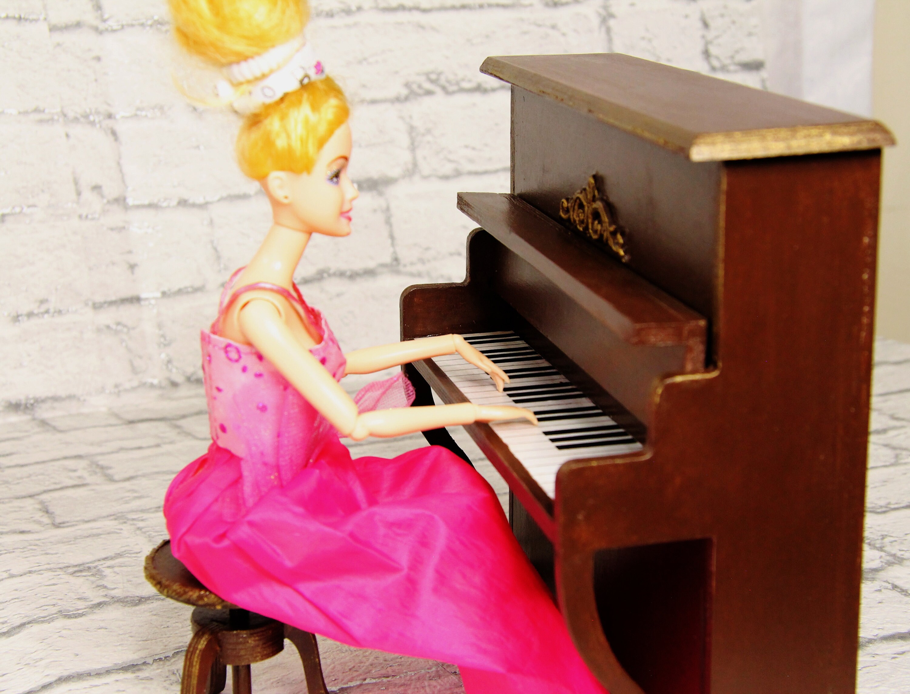 Piano for music room barbie Piano for barbie Wooden piano | Etsy