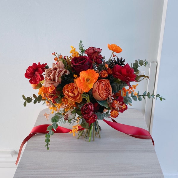 Silk Flower Wedding Bouquets Etsy