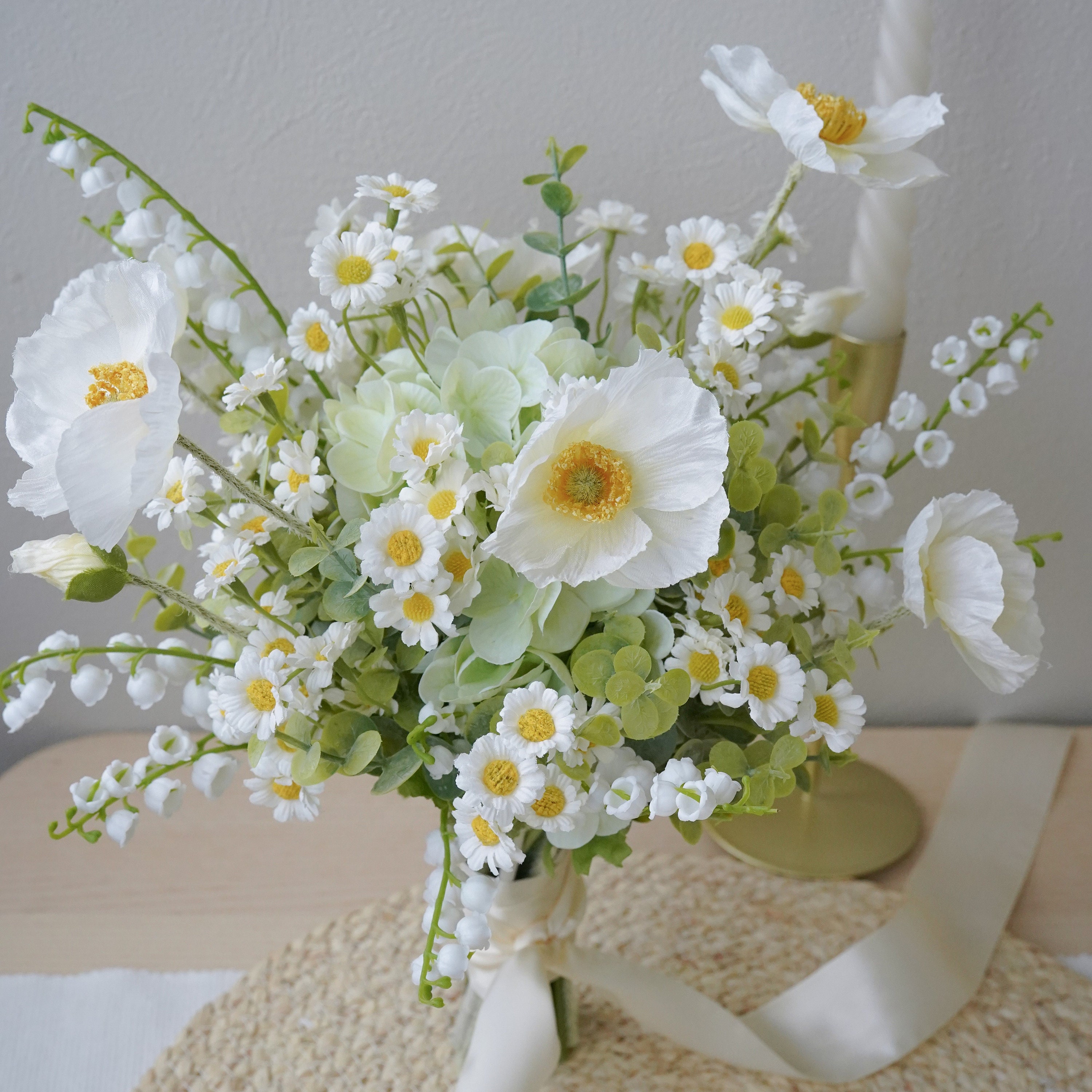 10 PCS Artificial Daisy Silk Flowers Bunch Bouquets for Home