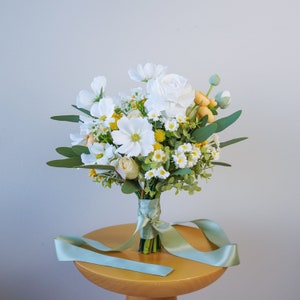 Cosmos, Daisy and Ranunculus Garden Style Bridal Bouquet, Bridesmaids Bouquet, Wedding Bouquet, Faux Bouquet, Artificial Flower Bouquet