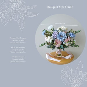 Lilac, Vintage Blue, Blush and Ivory Bridal Bouquet, Wedding Bouquet, Bridesmaids Bouquet, Silk Flower Bouquet image 9