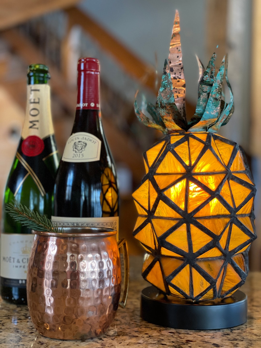 Stained Glass Pineapple Lamp Etsy