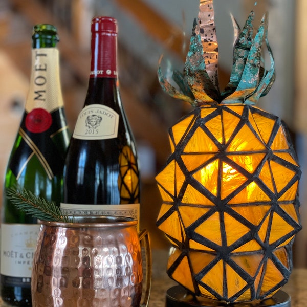 Stained Glass Pineapple Lamp