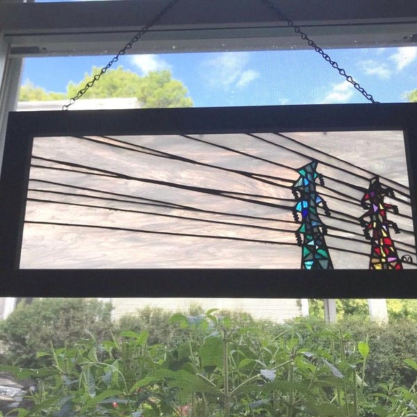 Líneas eléctricas en vitrales