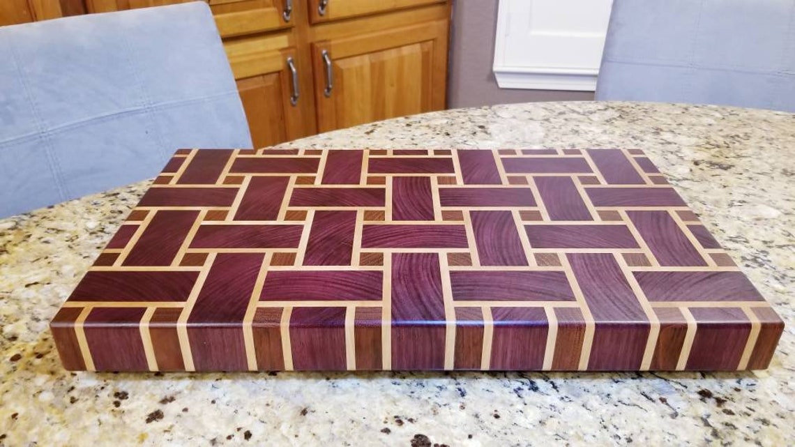 Weave pattern end grain cutting board Etsy